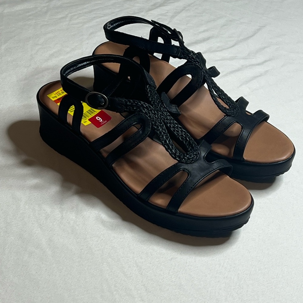BareTraps Black Braided Strap Sandals